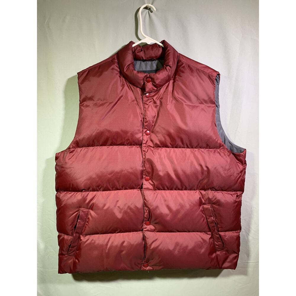 Eddie Bauer Men’s Premium Goose Down Maroon Puffer Vest Size Tall XL